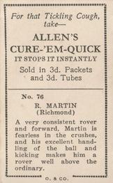 1933 Allen's League Footballers #76 Ray Martin Back